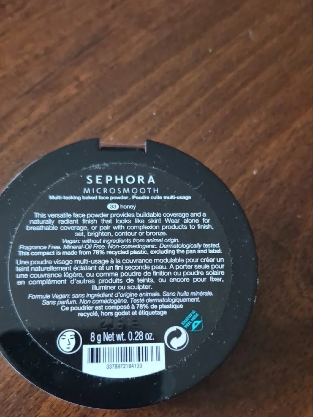 Sephora Microsmooth Baked Face Powder New! Color 33 Honey